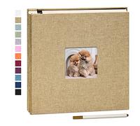 Yopih Album Foto Autoadesivo Album Fotografico Fai Da Te Fotos 10X15 Memories Album Portafoto Pagine Bianche e Copertina in Lino Regali Nozze Natale Valentino Regalo di Anniversario Compleanno bambini