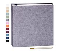 Yopih Album Foto Autoadesivo Album Fotografico Fai Da Te Fotos 10X15 Memories Album Portafoto Pagine Bianche e Copertina in Lino Regali Nozze Natale Valentino Regalo di Anniversario Compleanno bambini