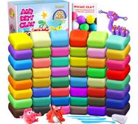 YOPINSAND Argilla Magica per Modellare, 48 Colori, Argilla modellabile per Bambini, Fai da Te, Idea Regalo per Bambini