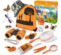 YOPINSAND Set da esplorazione per Bambini, con Zaino, Cappello e binocolo, Giocattolo da Esterno per Bambini, Ragazze e Ragazzi