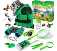 YOPINSAND Set da esplorazione per Bambini, con Zaino, Cappello e binocolo, Giocattolo da Esterno per Bambini, Ragazze e Ragazzi