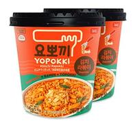 Yopokki Instant Rabokki Cup (Kimchi, 2 tazze) Cibo di strada coreano con salsa aromatizzata Kimchi Ramen Noodle Topokki Torta di riso - Veloce e facile da preparare
