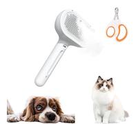 Yopoll Mist Massage Mrush, Mist Massage Dog Mrush, Labrador Charm spazzola a vapore, pettine con serbatoio dell'acqua e pulsante di rilascio per spargere capelli opachi (1 pz bianco)