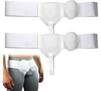 YOPON Cintura per ernia inguinale da uomo, cintura regolabile in vita, lato destro o sinistro, supporto post chirurgico per ernia inguinale da uomo con cuscinetti di c(Size:2pcs,Color:Bianco)
