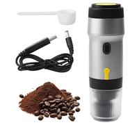 YOPOTIKA Macchina per espresso elettrica portatile, macchina da caffè da campeggio autoriscaldante, piccola macchina per espresso (ricaricabile USB), compatibile con capsule NES/DG e caffè macinato,