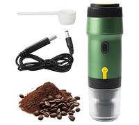 YOPOTIKA Macchina per espresso elettrica portatile, macchina da caffè da campeggio autoriscaldante, piccola macchina per espresso (ricaricabile USB), compatibile con capsule NES/DG e caffè macinato,