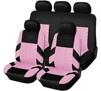 YoQIK Auto Set Coprisedili per Fiat Punto Grande Punto Qubo Ritmo Sedici Stilo Tempra Tipo,Anteriori Posteriori Copri-Sedile Completo Impermeabile Comfort Accessori Interno,Pink-4