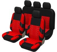 YoQIK Auto Set Coprisedili per Fiat Punto Grande Punto Qubo Ritmo Sedici Stilo Tempra Tipo,Anteriori Posteriori Copri-Sedile Completo Impermeabile Comfort Accessori Interno,Red-6