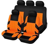 YoQIK Auto Set Coprisedili per Fiat Punto Grande Punto Qubo Ritmo Sedici Stilo Tempra Tipo,Anteriori Posteriori Copri-Sedile Completo Impermeabile Comfort Accessori Interno,Orange-7