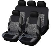 YoQIK Auto Set Coprisedili per Opel Corsa D (Facelift 2011) 5-Door 2011-2014,Anteriori Posteriori Copri-Sedile Completo Impermeabile Comfort Accessori Interno,Grey-1