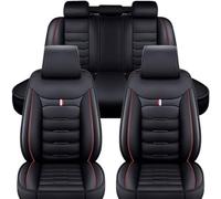 YoQIK Auto Set Coprisedili Universale per Alfa Romeo GT 2003-2011,Pelle Anteriori Posteriori Copri-Sedile Completo Impermeabile Comfort Accessori Interno,E/Black-Red