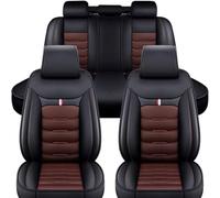 YoQIK Auto Set Coprisedili Universale per Opel Insignia 2010-2024,Pelle Anteriori Posteriori Copri-Sedile Completo Impermeabile Comfort Accessori Interno,F/Black-Coffee