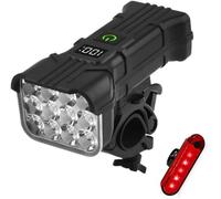 YoQIK Luci Biciclette per Salsa,Fanalini Anteriori+fanale Posteriore+Altoparlante Bell+Power Bank,Ricaricabile 1200mAh LED Faro,per Tempo Libero Sport Ciclismo