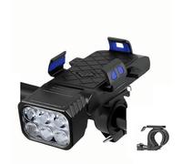 YoQIK Luci Biciclette per Salsa,Fanalini Anteriori+Supporto Telefono+Altoparlante Bell+Power Bank,4 in 1 Ricaricabile 4000mAh LED Faro,per Tempo Libero Sport Ciclismo,B