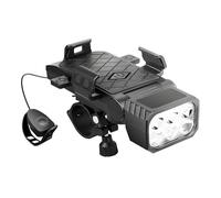 YoQIK Luci Biciclette per Salsa,Fanalini Anteriori+Supporto Telefono+Altoparlante Bell+Power Bank,4 in 1 Ricaricabile 4000mAh LED Faro,per Tempo Libero Sport Ciclismo,A