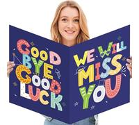 Yoqipati Biglietto di addio Jumbo con busta "We Will Miss You", libro degli ospiti per colleghi, capi e amici che vanno via (35,6 x 56 cm)