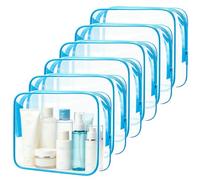 YOQIVEXU Borsa trasparente per cosmetici, approvata TSA, borsa da toilette da viaggio, in PVC, con cerniera, trasparente, borsa per cosmetici in plastica impermeabile in vinile, organizer per il bagno