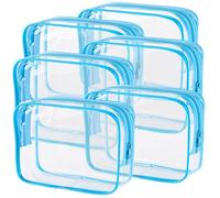 YOQIVEXU Borsa trasparente per cosmetici, approvata TSA, borsa da toilette da viaggio, in PVC, con cerniera, trasparente, borsa per cosmetici in plastica impermeabile in vinile, organizer per il bagno