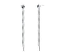 YOQUCOL Orecchini a lampadario con nappa, in stile bohémien, con cristalli di zirconia cubica, lunghi pendenti, da donna, Cristallo, Zirconia cubica