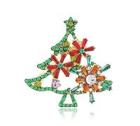 YOQUCOL Spilla natalizia a forma di albero di Natale, jingle, ghirlanda, per donne e ragazze, gioielli, cristallo, zirconia cubica
