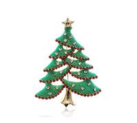 YOQUCOL Spilla natalizia a forma di albero di Natale, per donne e ragazze, Zirconia cubica, lega di zinco, Zirconia cubica