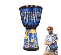 Yorajuy Bongo Drum - Tamburo a mano intagliato a mano di ispirazione africana, strumenti a percussione, decorazione artistica per lezioni di musica, attività, spettacoli