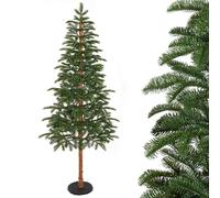 Yorbay Albero di Natale Artificiale 180 cm Realistico PE Albero di Natale Slim con Base a Disco e Tronco Simulato per Casa e Negozio Decorazioni