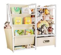 Yorbay Libreria per bambini, scaffale giocattolo, scaffale per bambini con 3 scomparti, scaffale per bambini per riporre libri fotografici e giocattoli, scaffale per bambini, adatto per cameretta dei