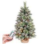 Yorbay Mini Albero di Natale con Illuminazione a LED, 70 cm, con Punta Dell'albero a Stella e Pigne in Vero Pino, Decorazione Natalizia, Avvento (70 cm con Telecomando)