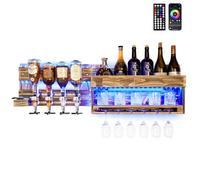 Yorbay Portabottiglie da Vino in Legno a Parete: 4 Dispenser Bevande