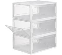 Yorbay Set da 3 Pezzi Scatola da Scarpe Fino a Taglia 48 Pieghevole Trasparente