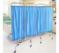 YORCME Separatore per la Privacy Medico Mobile, Struttura in Acciaio Inox 304 su Ruote Lisce, divisorio Pieghevole per Terapia intensiva, Stanza del paziente, Salone di Bellezza 4panels
