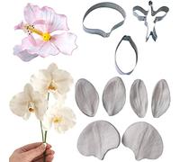 Yordanka 9 set di stampi per pasta di zucchero e fiori di Phalaenopsis e petali di vena in silicone stampo per fondente stampo per decorare torte in acciaio inossidabile taglierina per fiori in pasta