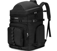 YOREPEK Zaino Scarponi Sci, Impermeabile Zaino Porta Scarponi da Sci e Casco, 65 Litri Grande Zaini Snowboard con 8 Tasche per Casco, Occhiali, Guanti, Giacca da Neve, Attrezzatura Sciistica, Nero