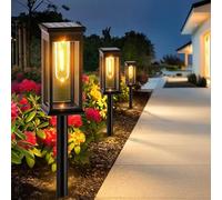 Yorezcop Lampade solari per giardino esterno, 12 pezzi di lampade solari per esterno, 3000K Lampade solari impermeabili giardino, Auto Ein/Aus Solar für Den Garten Hof Rasen Gehweg Decor