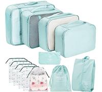 YORFULL Organizer Valigia, 12 Pezzi Packing Cubes Compression, Organizer da Viaggio Salvaspazio, Accessori Viaggio - Borsa per Cosmetici, Sacchetti Vestiti Viaggio