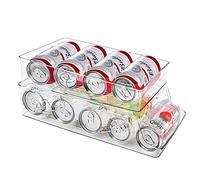 YORFULL Porta-lattine per frigorifero con cassetto arrotolabile, dispenser per bevande frigorifero per conservare cola, birra e soda, senza BPA