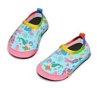 Yorgou Scarpe da acqua per ragazzi e ragazze, scarpe da spiaggia per bambini piccoli, calzini acquatici a piedi nudi antiscivolo per piscina e spiaggia, Sirena azzurro, 31/32 EU