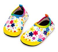 Yorgou Scarpe da spiaggia per bambini, scarpe da bagno, scarpe da acqua, ad asciugatura rapida, antiscivolo, per bambini, spiaggia, piscina, Fiore colorato, 31/32 EU