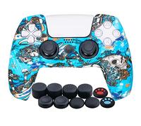YoRHa Custodia in Silicone Addensato Stampa Cover Skin per PS5 Dualsense Controller (Strega) x 1 con Copri levette Analogiche x 10