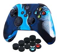YoRHa Custodia in Silicone Cover Skin per Xbox Series X/S Controller (Blu Mimetico) x 1 con Copri levette Analogiche x 10