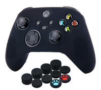 YoRHa Custodia in Silicone Cover Skin per Xbox Series X/S Controller (Nero) x 1 con Copri levette Analogiche x 10