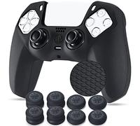 YoRHa Impugnatura dei Struttura Silicone Pelle Cassa Skin per Controller PS5 x 1 (Nero) con Thumb Grips x 8