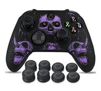 YoRHa Intaglio Laser Silicone Pelle Cassa Skin per Controller Xbox Series X/S x 1 (Viola) con Thumb Grips x 8