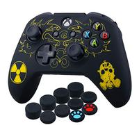 YoRHa Lncisione Laser Custodia in Silicone Cover (Radiazione) per Xbox One S/X Controller x 1 con Manopole Thumb Grips x 10