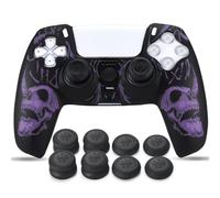 YoRHa Skin in silicone per controller Dualsense PS5 x 1 (viola) con impugnature Pro Thumb x 8