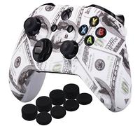 YoRHa Stampa Silicone di Gomma Cover Custodia per la Pelle Cassa Caso Skin per Xbox One S/X Controller x 1 (Dollaro Americano) Con PRO Thumb Grips Copri Levette Analogiche x 8
