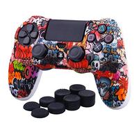 YoRHa Water Transfer Printing (Graffiti del Cranio) Custodia in silicone Cover per PS4 / slim/Pro Dualshock 4 Controller x 1 Con manopole Pro x 8