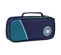 YORISMAL Astuccio portapenne verde azzurro, manico per studenti delle scuole elementari e medie, spazioso astuccio, leggero e riduzione del carico, a tre strati, cancelleria britannica