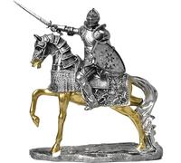 YORISMAL Cavaliere a cavallo ornamento creativo soggiorno ufficio decorazione casa TV armadio ingresso artigianato scaffale statuetta cavaliere statua in resina compleanno regalo